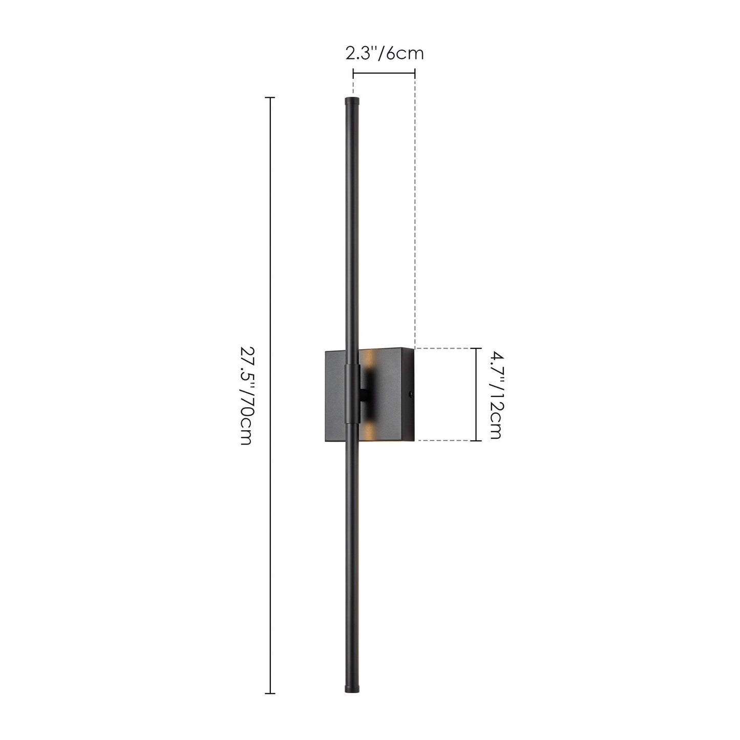 1-Light Black/ Gold/ Nickel Modern Long Linear Strip Wall Sconce Dimmable LED Bathroom Vanity Light