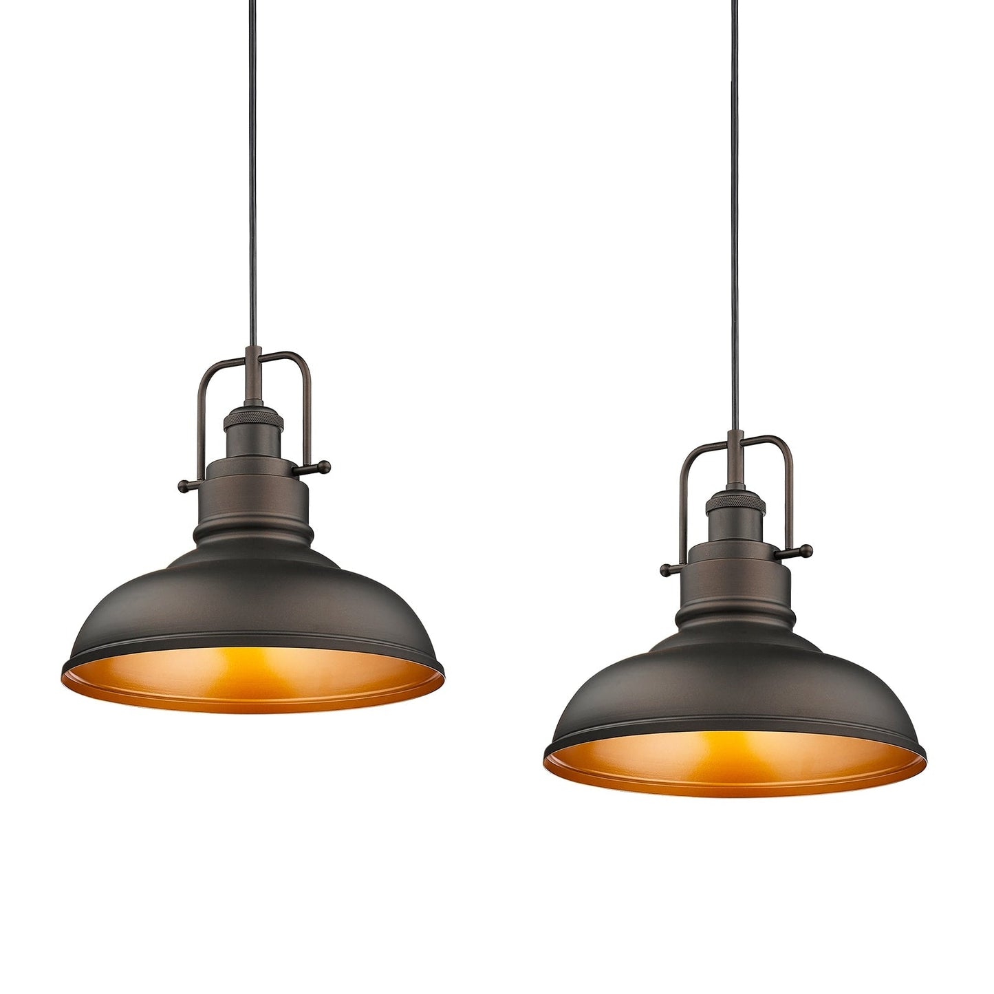 1-Light Industrial Farmhouse Metal Dome Pendant Light, Oil Rubbed Bronze Finish