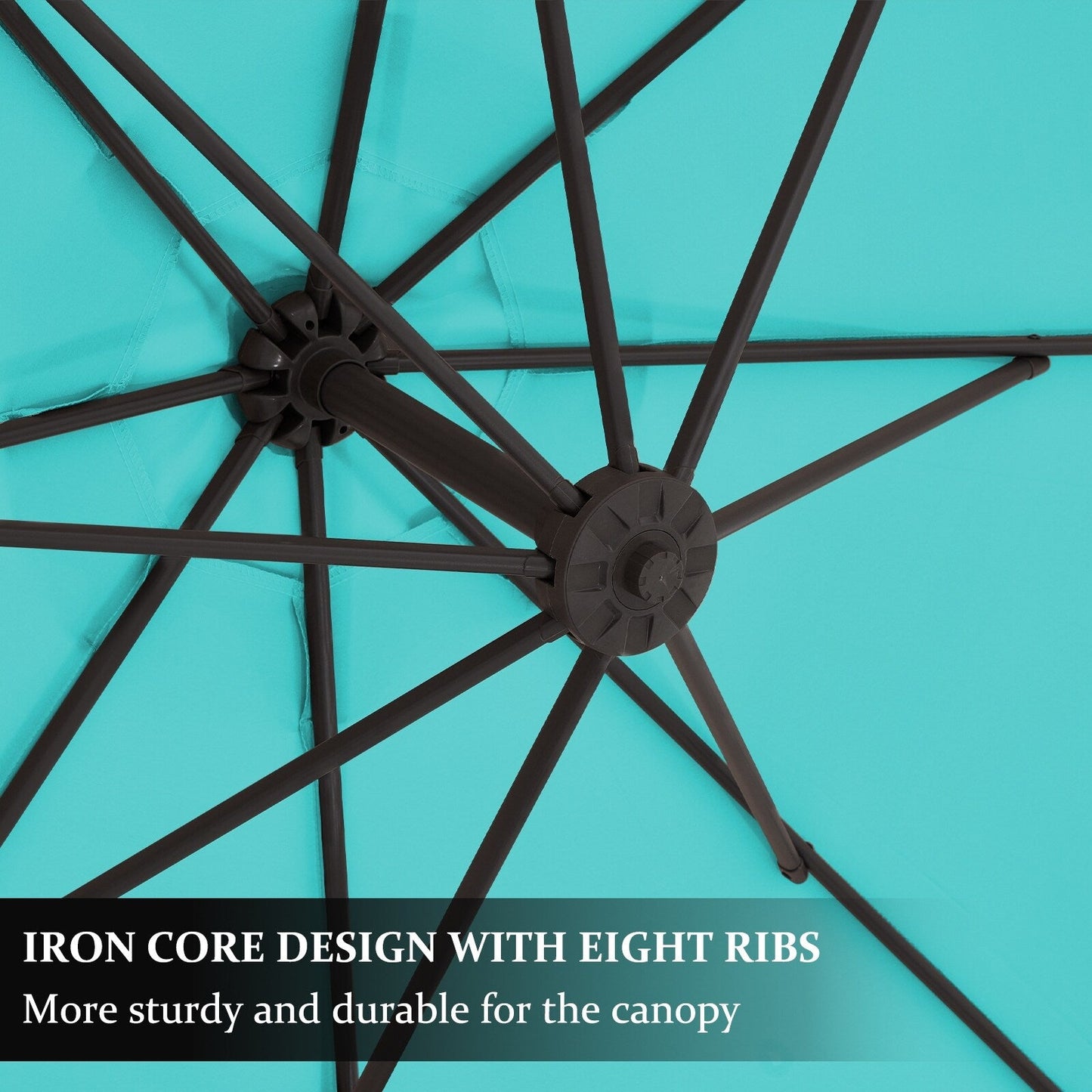 10ft Steel Crank Lift Hanging Offset Cantilever Umbrella