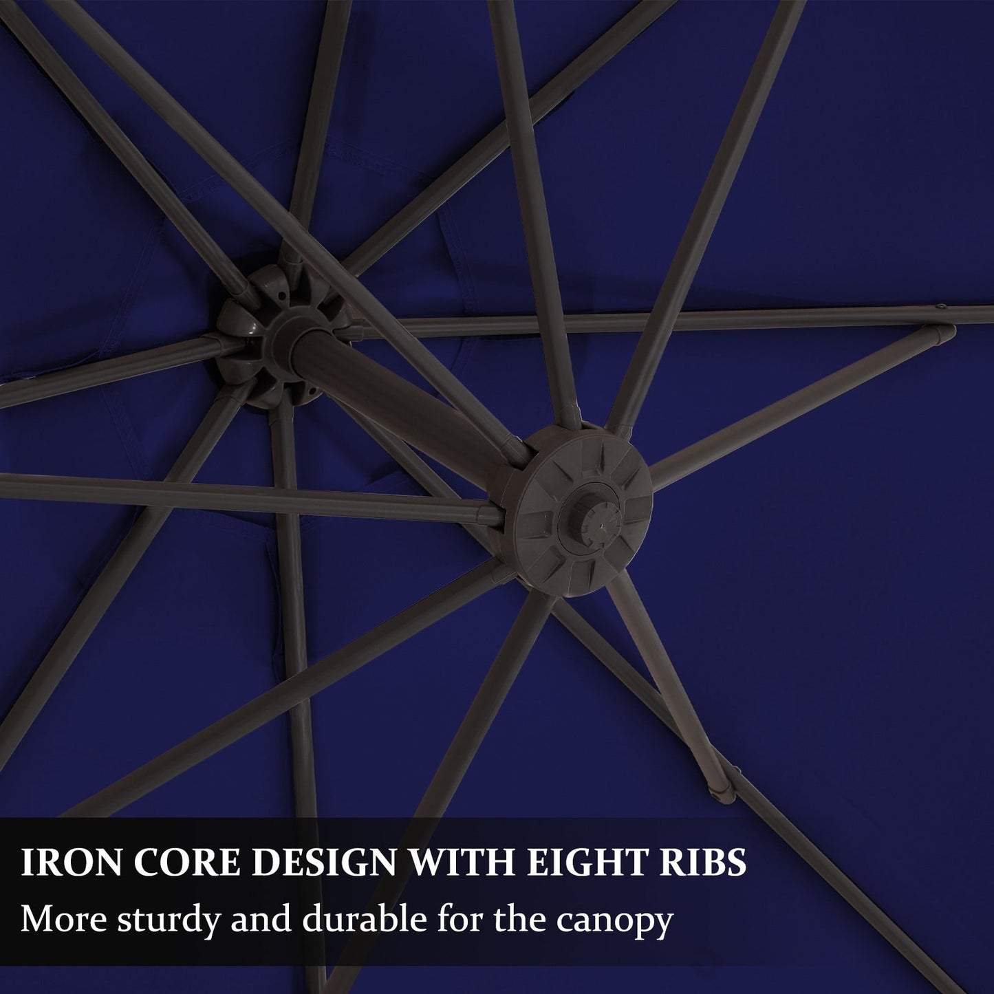 10ft Steel Crank Lift Hanging Offset Cantilever Umbrella