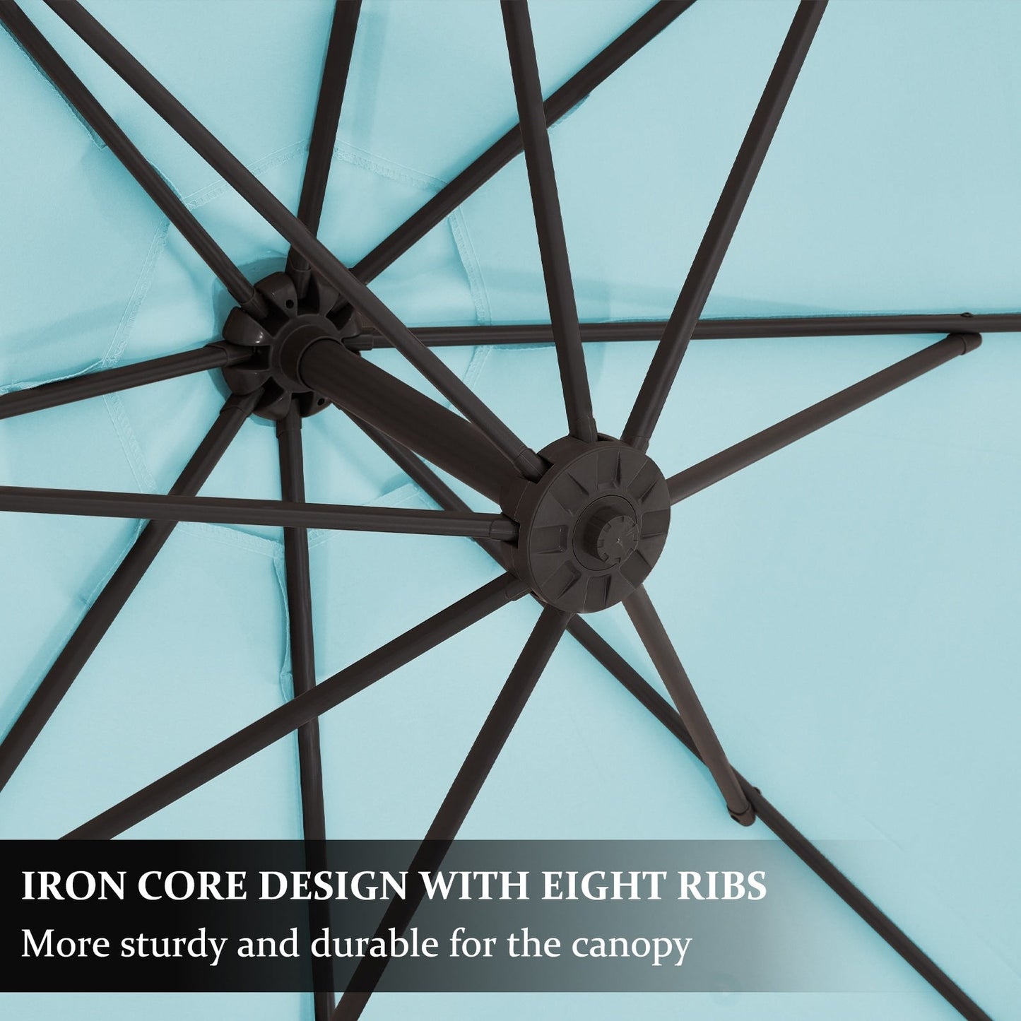 10ft Steel Crank Lift Hanging Offset Cantilever Umbrella