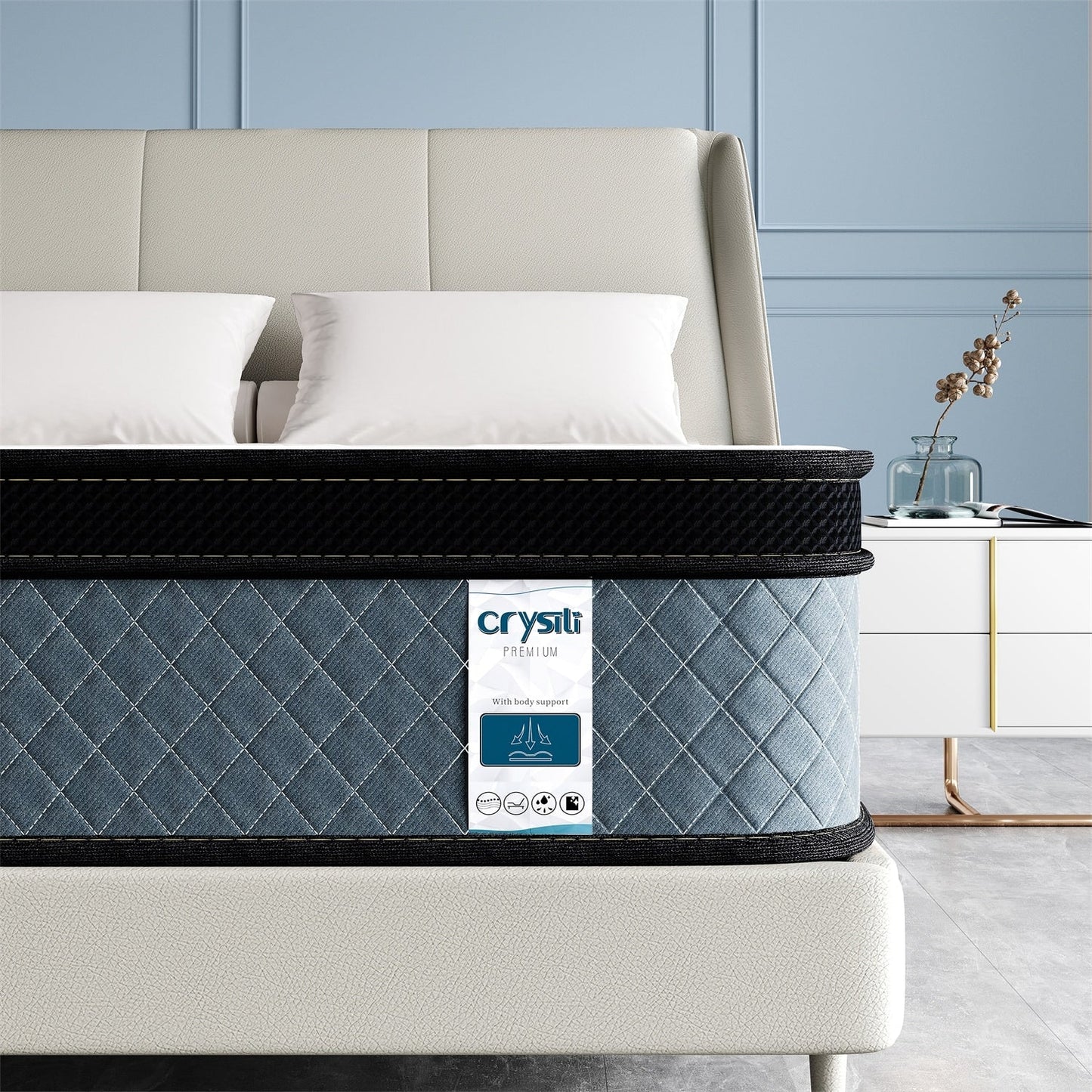 Matelas hybride moelleux de 14 pouces dans une boîte