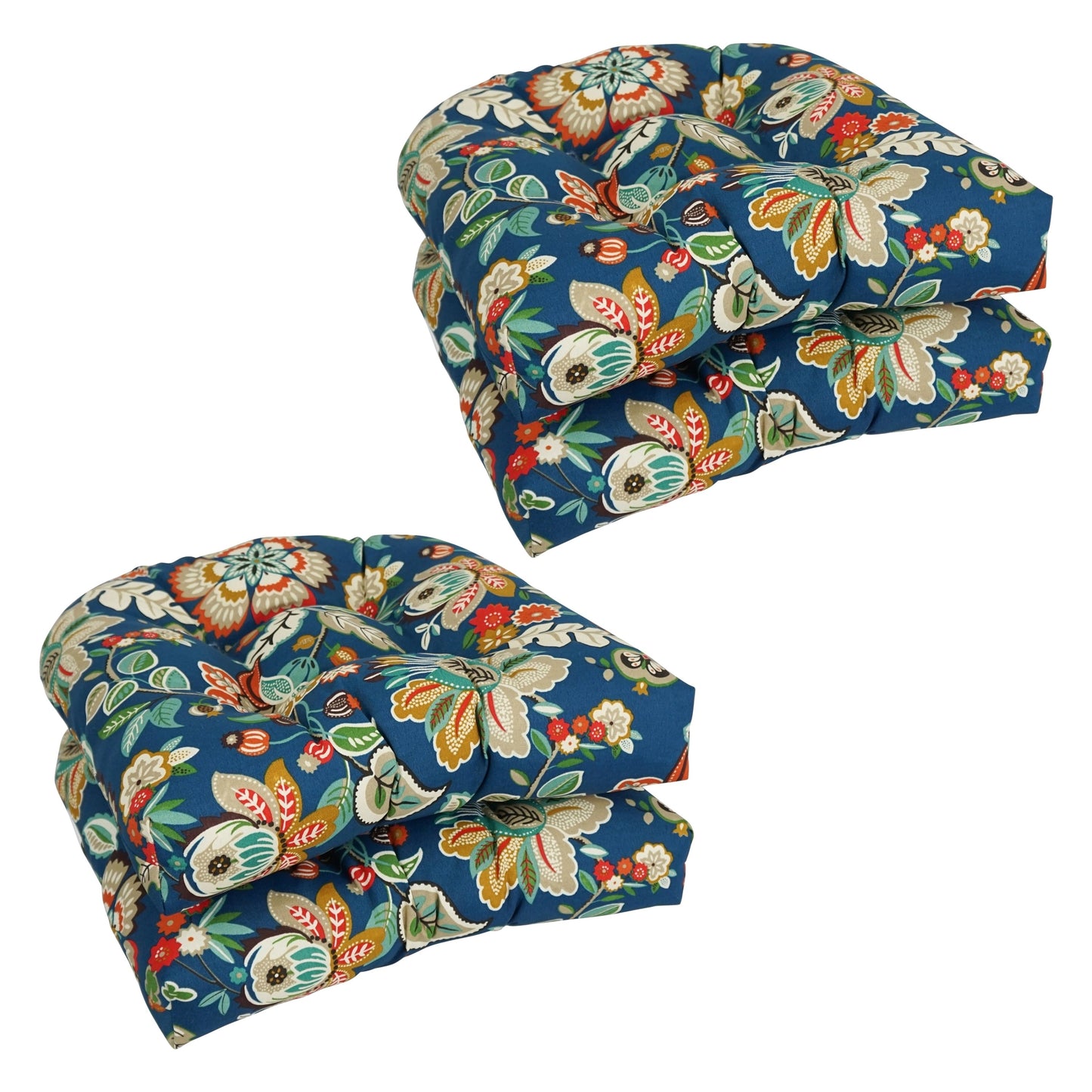 19-inch Rounded Back Indoor/Outdoor Chair Cushions (Set of 4) - 19 x 19