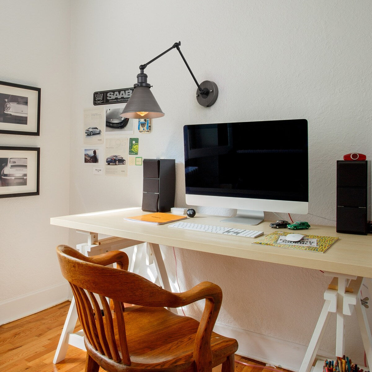 Ensemble de 2 appliques murales modernes à bras pivotant réglables Malryn, à brancher ou à brancher