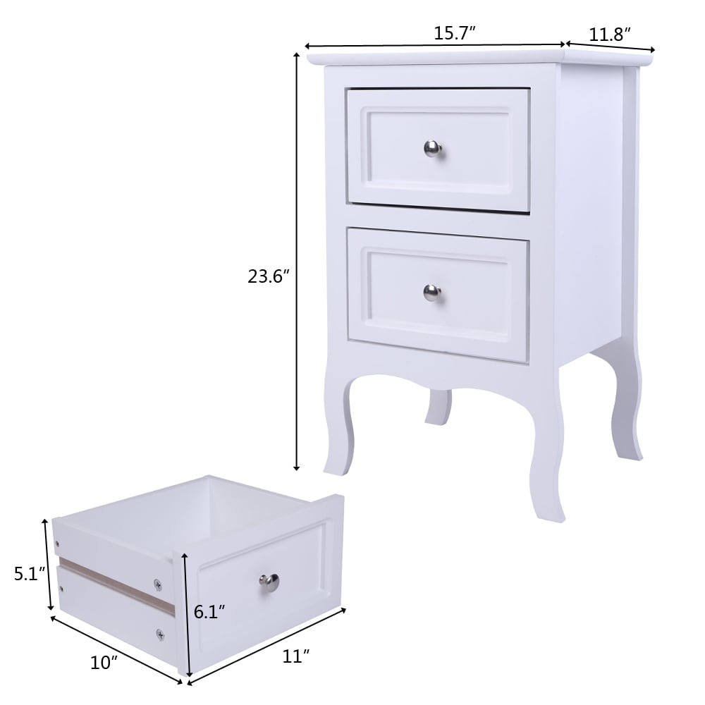 Country Style Two-Drawer Nightstand- Set of 2