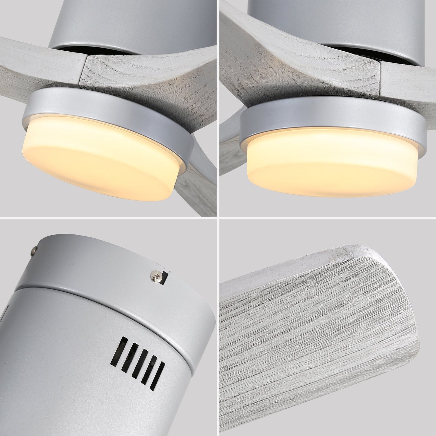 Ventilateur de plafond encastré Sofucor 52 pouces avec télécommande, moteur réversible et éclairage intégré en option