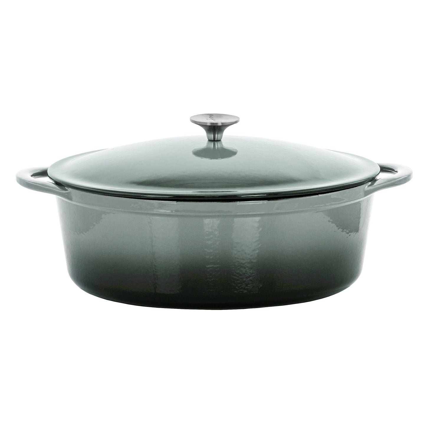 Cocotte ovale en fonte émaillée de 7 litres, couleur Storm Cloud