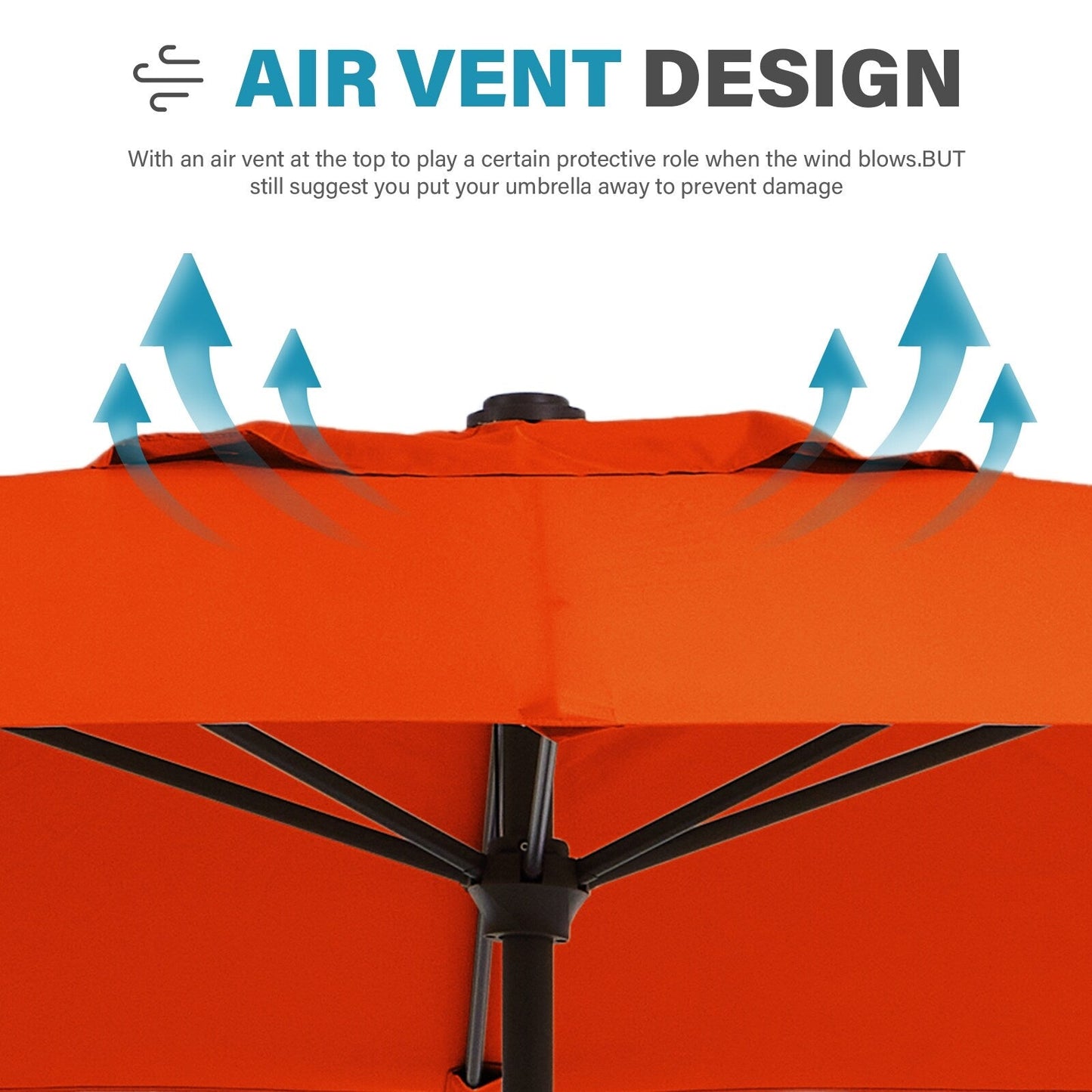 8*10ft Rectangular Patio Market Umbrella with Crank & Tilt,UV-Resistant