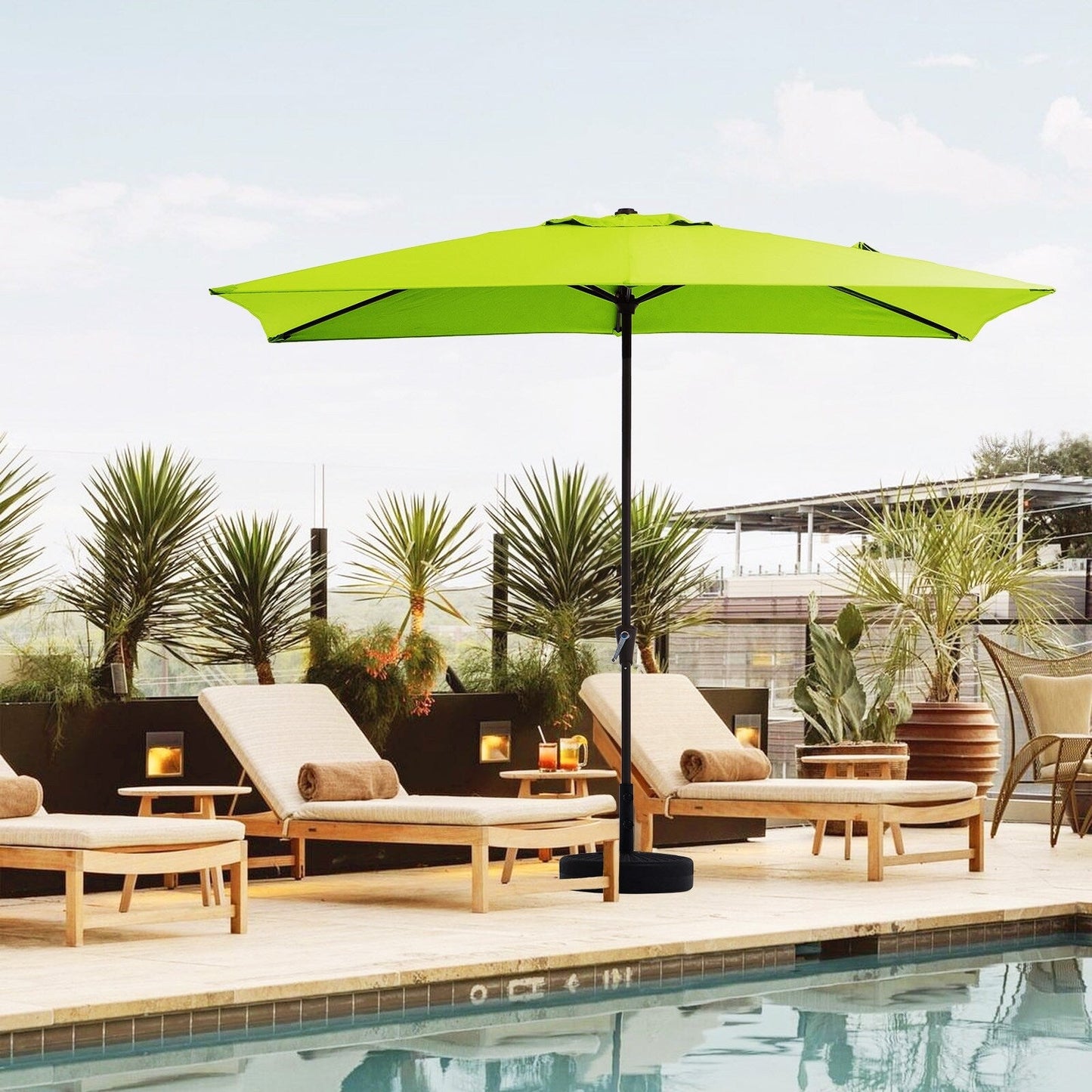 8*10ft Rectangular Patio Market Umbrella with Crank & Tilt,UV-Resistant