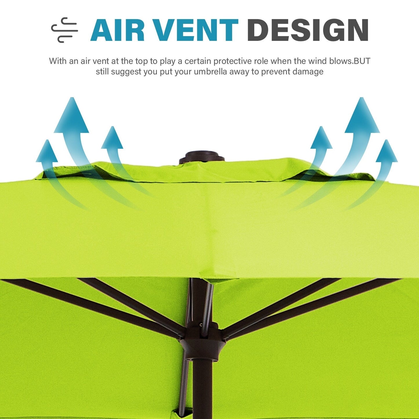 8*10ft Rectangular Patio Market Umbrella with Crank & Tilt,UV-Resistant