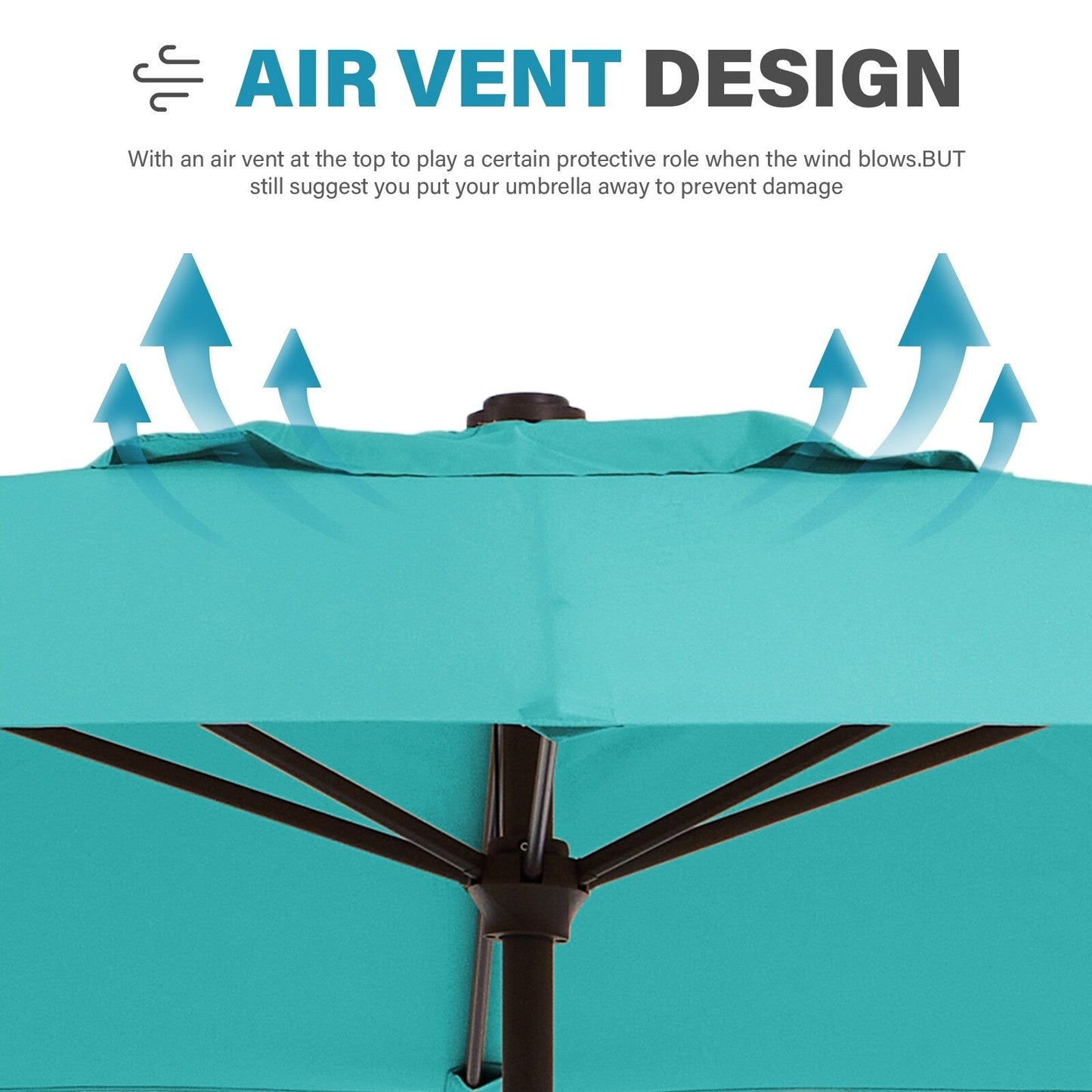 8*10ft Rectangular Patio Market Umbrella with Crank & Tilt,UV-Resistant