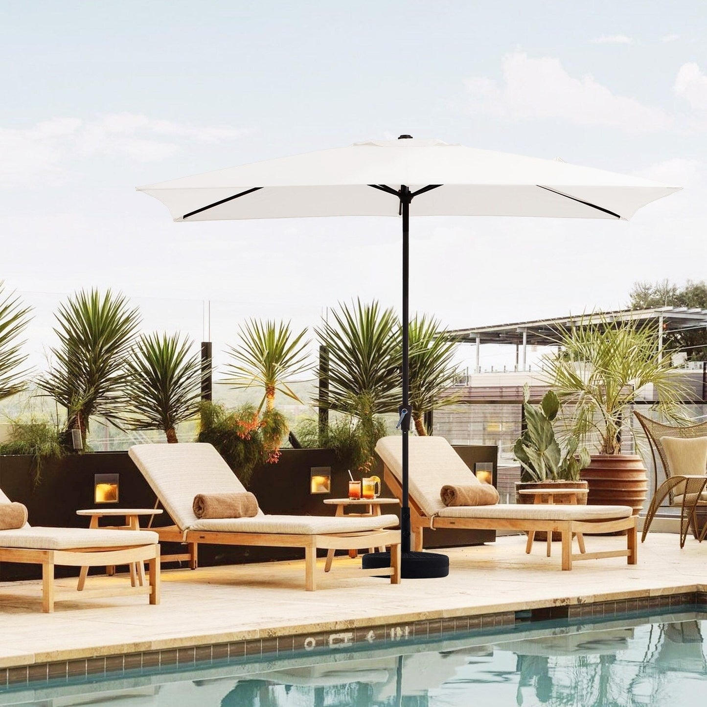 8*10ft Rectangular Patio Market Umbrella with Crank & Tilt,UV-Resistant