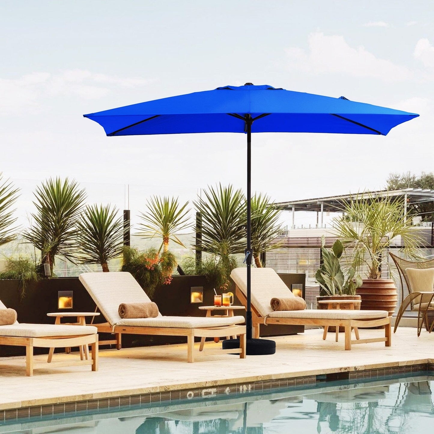 8*10ft Rectangular Patio Market Umbrella with Crank & Tilt,UV-Resistant