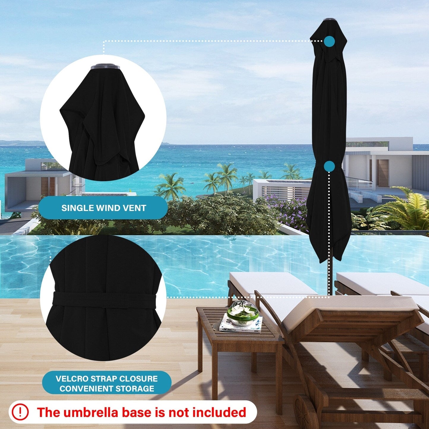 8*10ft Rectangular Patio Market Umbrella with Crank & Tilt,UV-Resistant