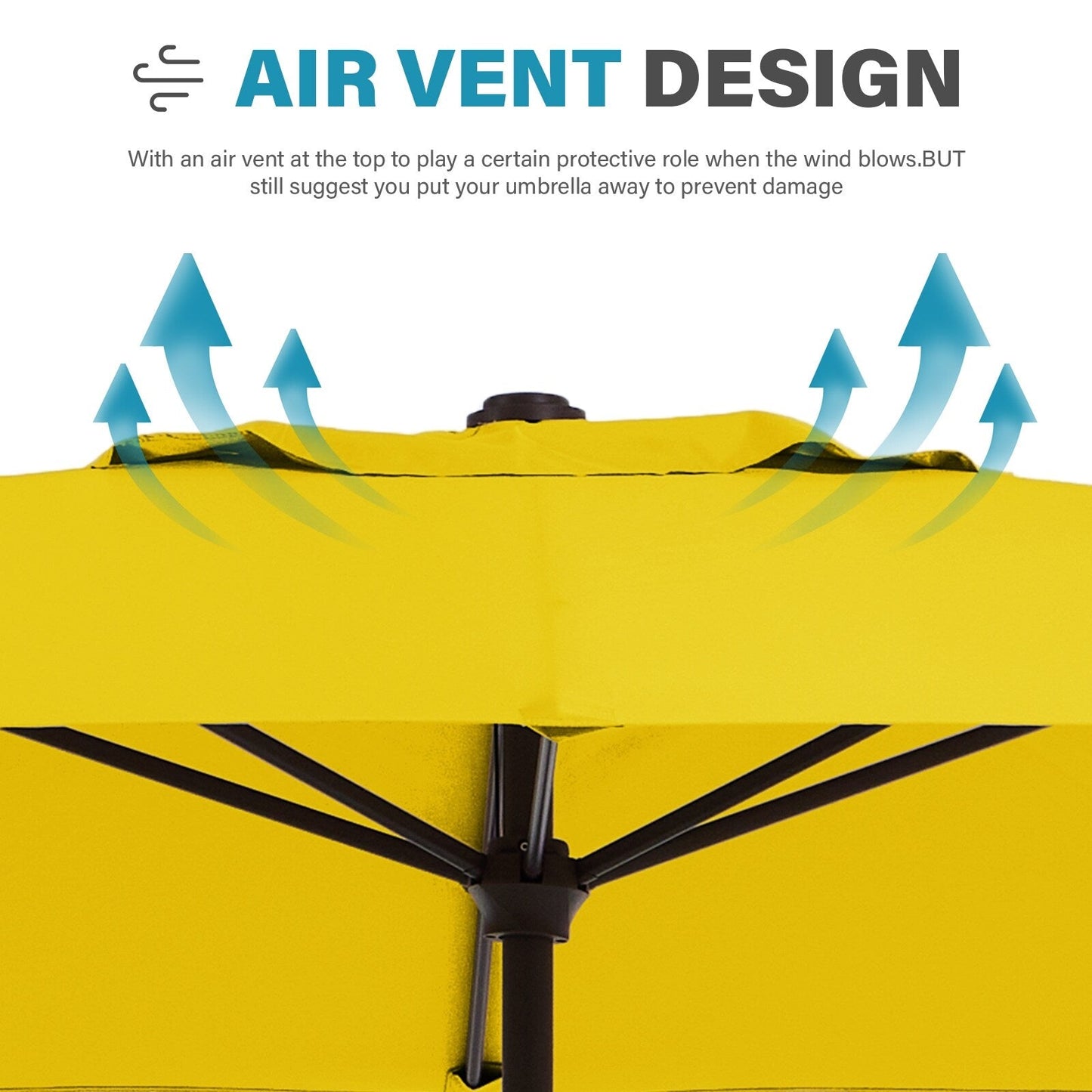 8*10ft Rectangular Patio Market Umbrella with Crank & Tilt,UV-Resistant