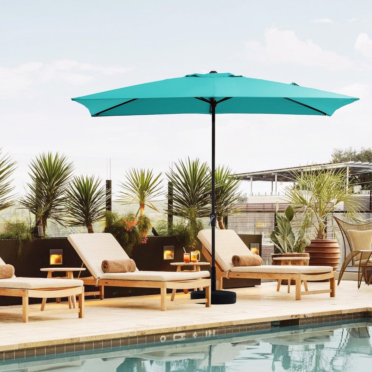 8*10ft Rectangular Patio Market Umbrella with Crank & Tilt,UV-Resistant