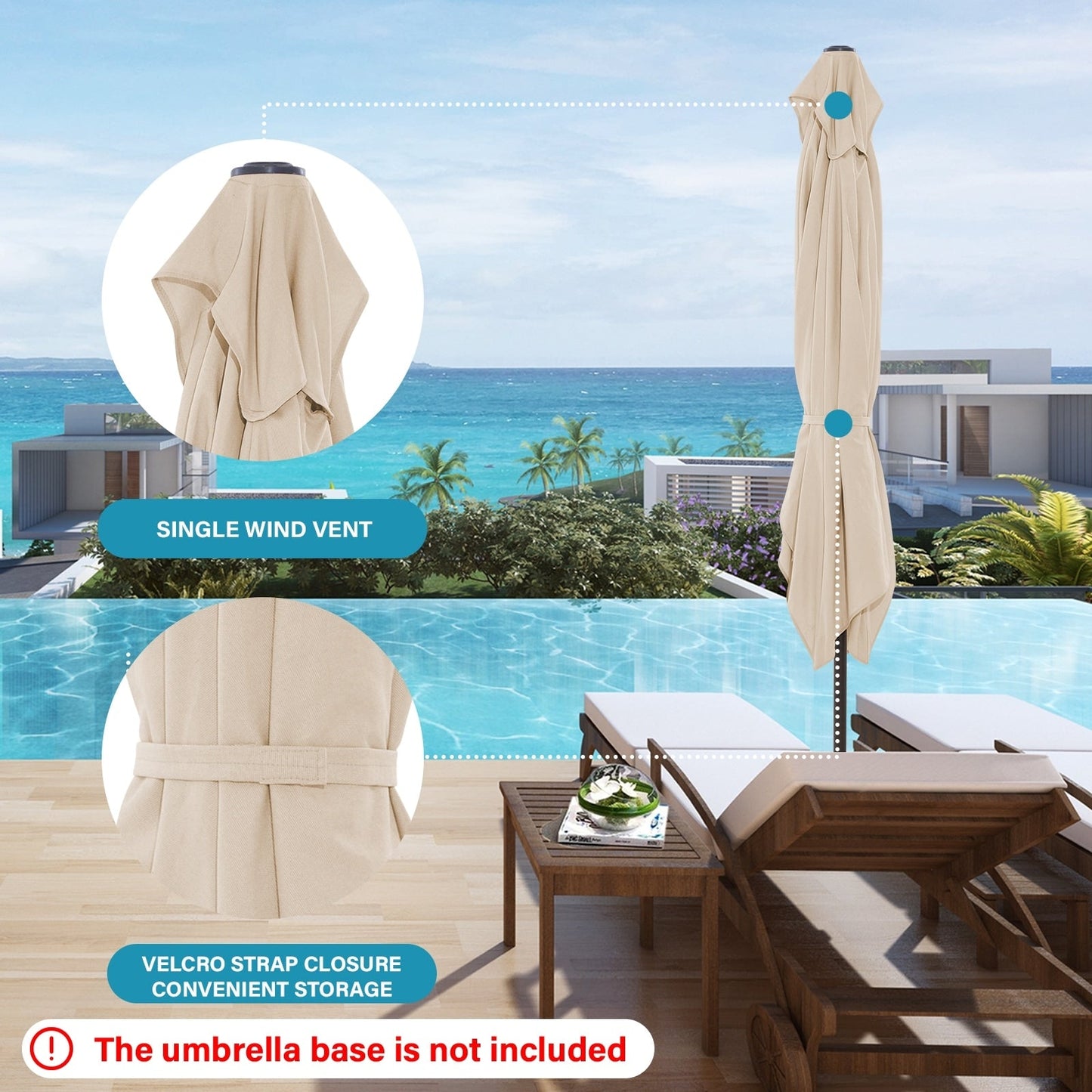 8*10ft Rectangular Patio Market Umbrella with Crank & Tilt,UV-Resistant