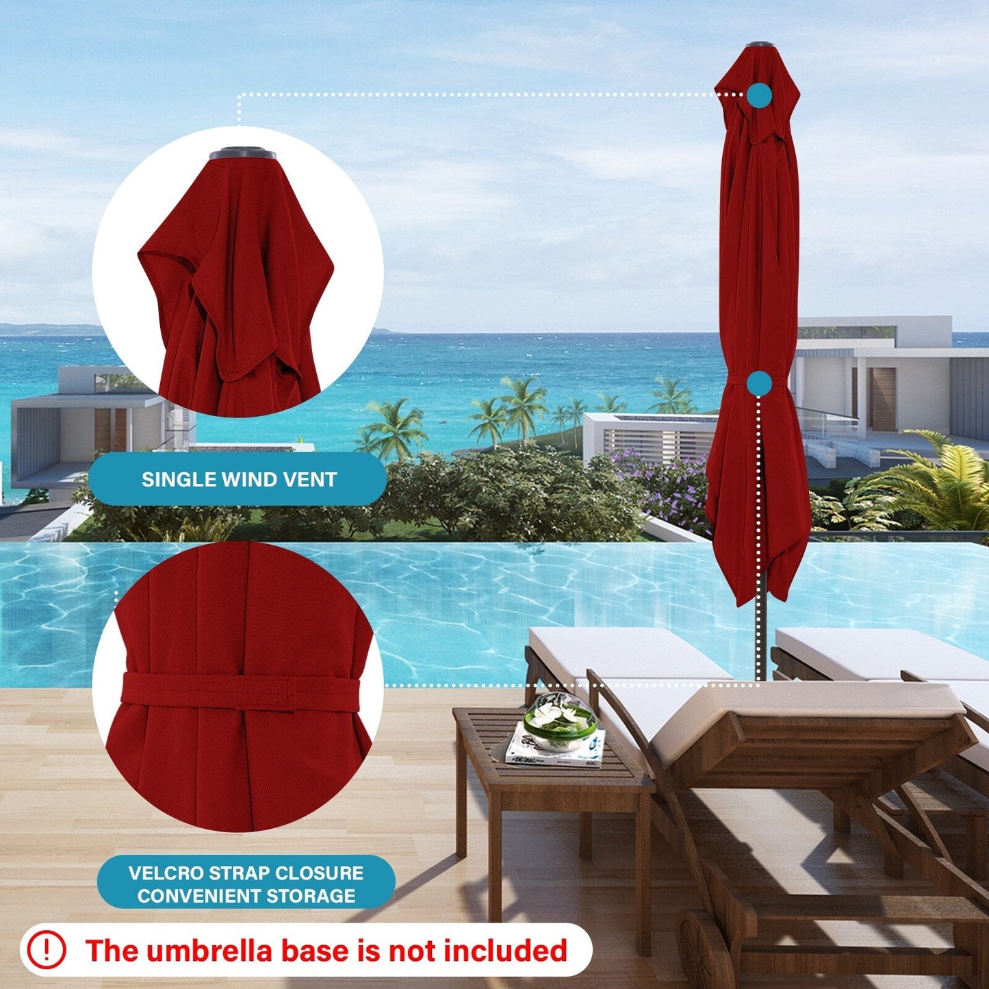 8*10ft Rectangular Patio Market Umbrella with Crank & Tilt,UV-Resistant