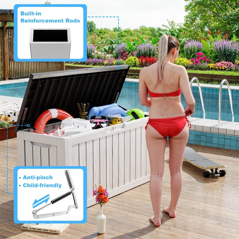 Outdoor Patio Storage Resin Lockable Deck Box