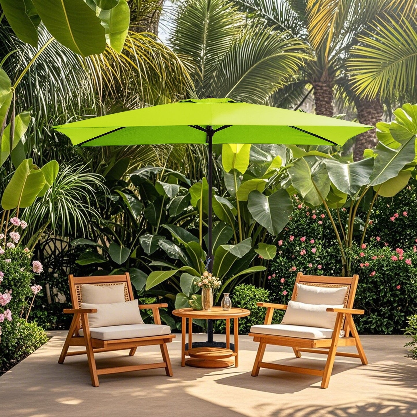 8*10ft Rectangular Patio Market Umbrella with Crank & Tilt,UV-Resistant