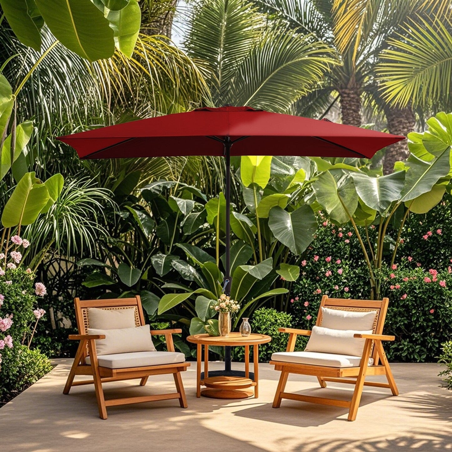 8*10ft Rectangular Patio Market Umbrella with Crank & Tilt,UV-Resistant