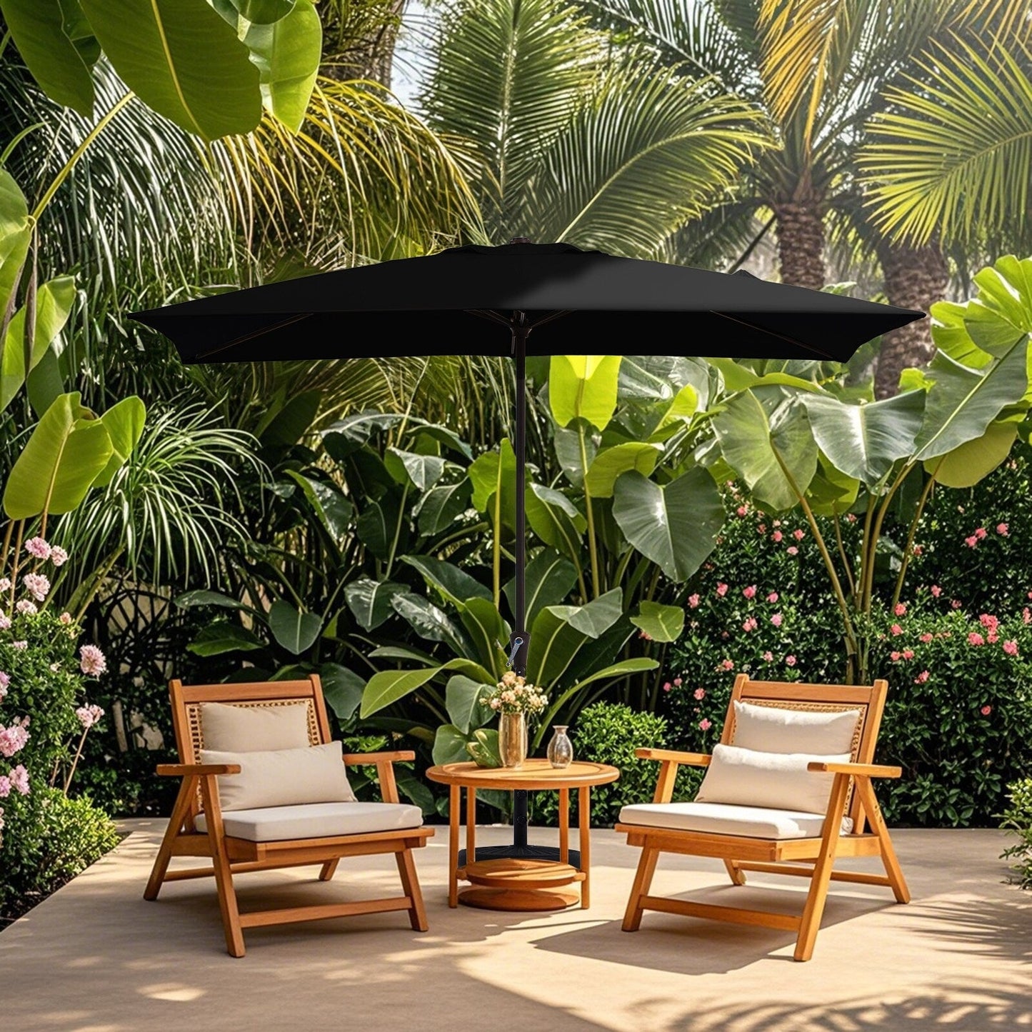 8*10ft Rectangular Patio Market Umbrella with Crank & Tilt,UV-Resistant