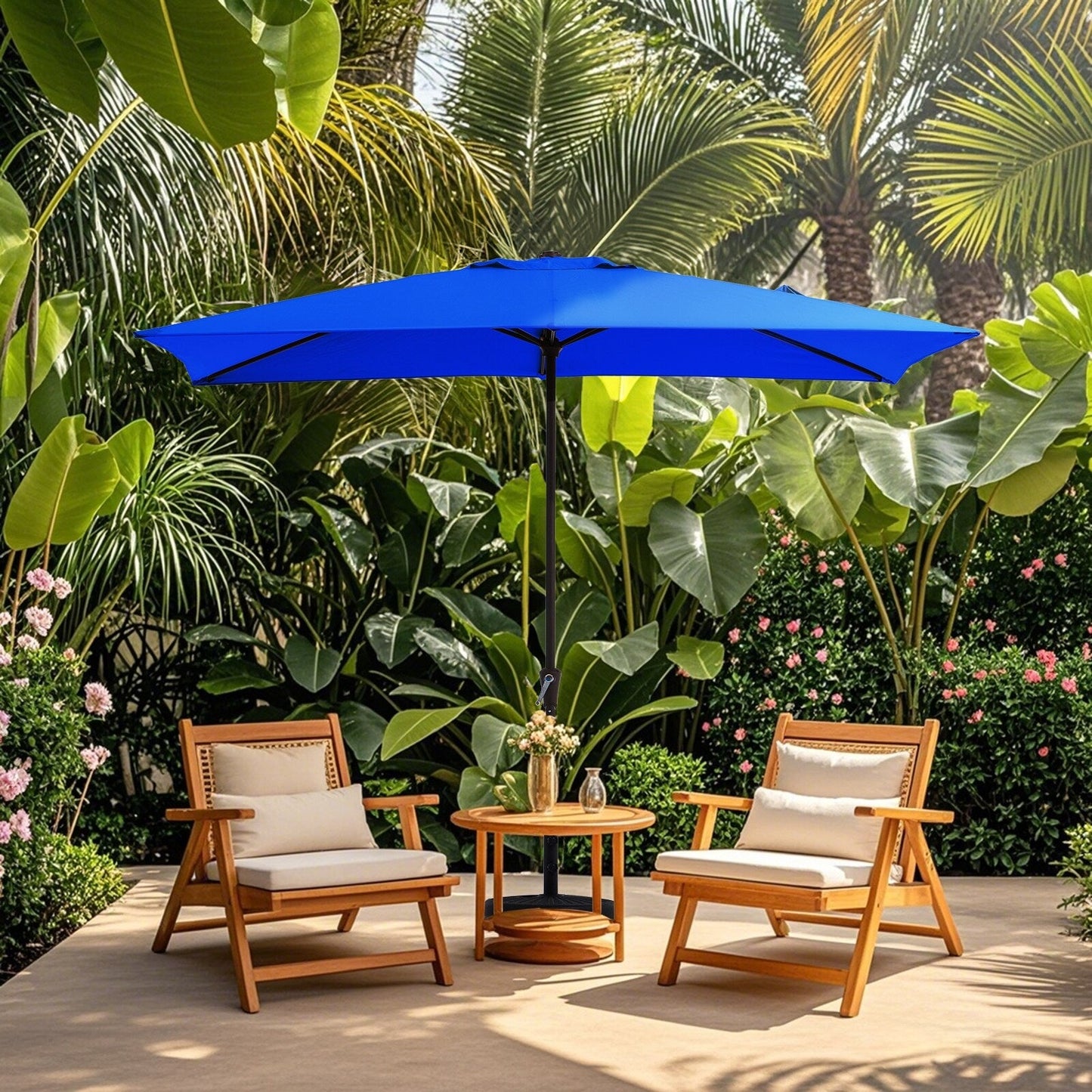 8*10ft Rectangular Patio Market Umbrella with Crank & Tilt,UV-Resistant