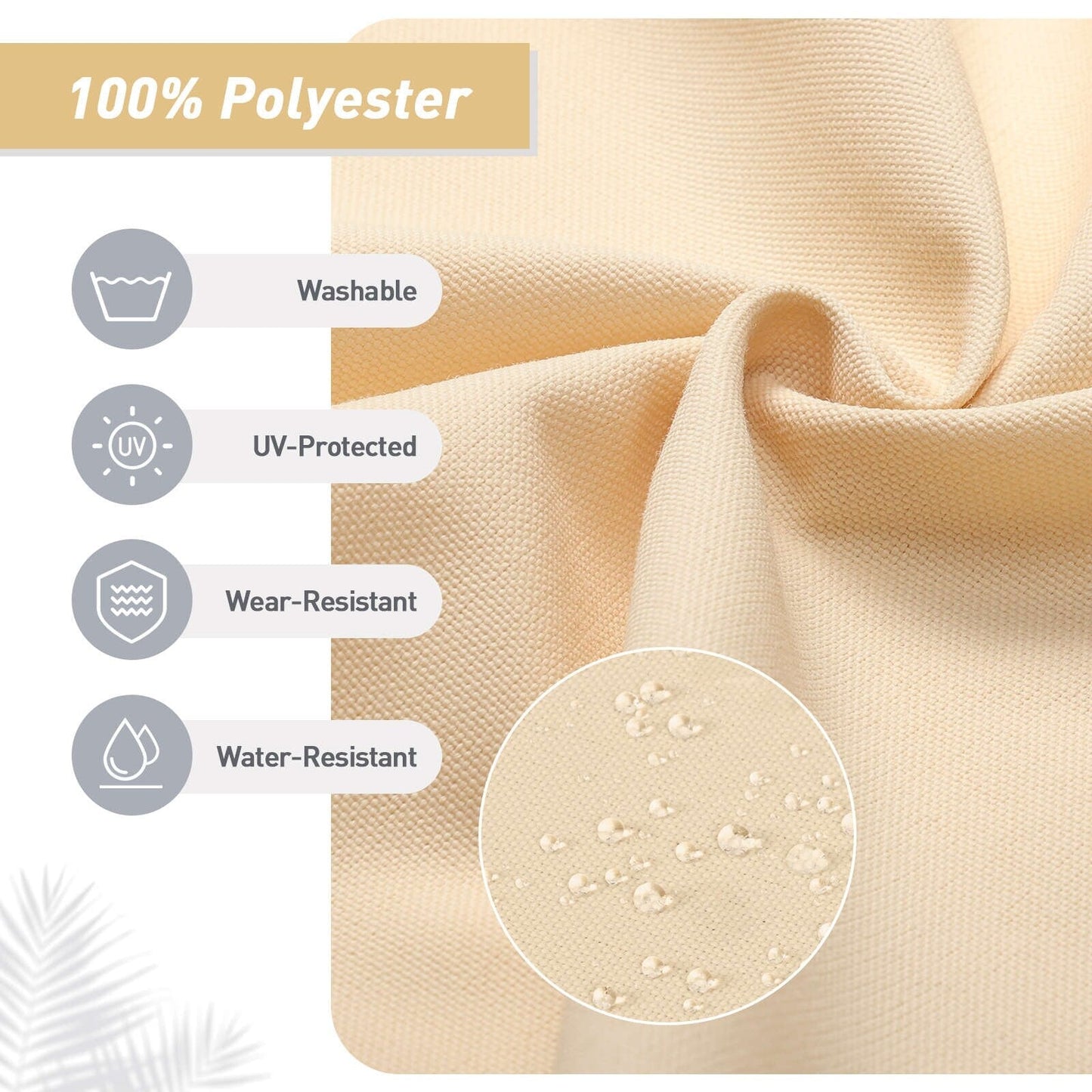 Lot de 4 coussins de chaise à dossier haut Aoodor Patio, 46 x 21 x 4 pouces (coussins uniquement)