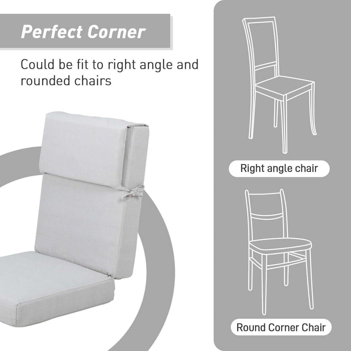 Lot de 4 coussins de chaise à dossier haut Aoodor Patio, 46 x 21 x 4 pouces (coussins uniquement)