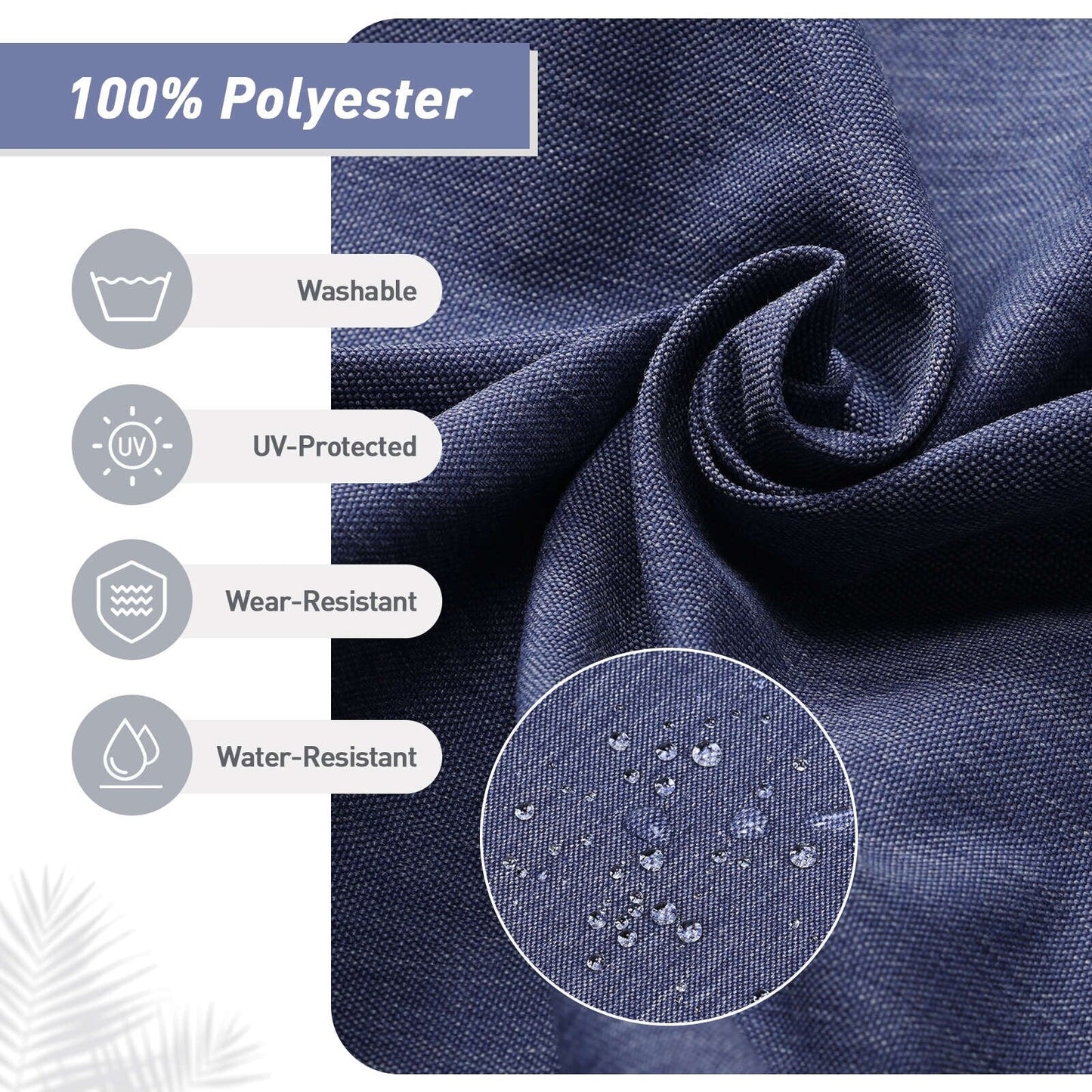 Lot de 4 coussins de chaise à dossier haut Aoodor Patio, 46 x 21 x 4 pouces (coussins uniquement)