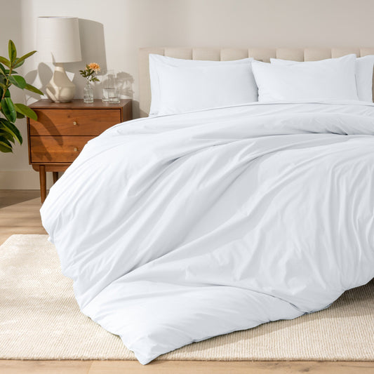 Bare Home Organic Cotton Percale Duvet Cover Set