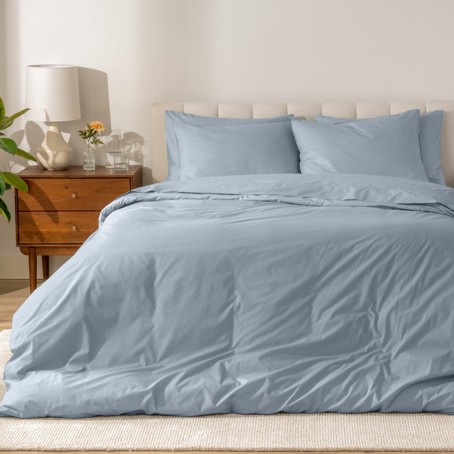 Bare Home Organic Cotton Percale Duvet Cover Set