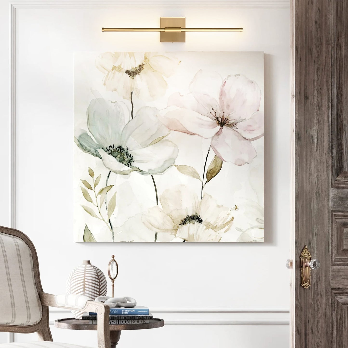 1-Light Black/ Gold/ Nickel Modern Long Linear Strip Wall Sconce Dimmable LED Bathroom Vanity Light