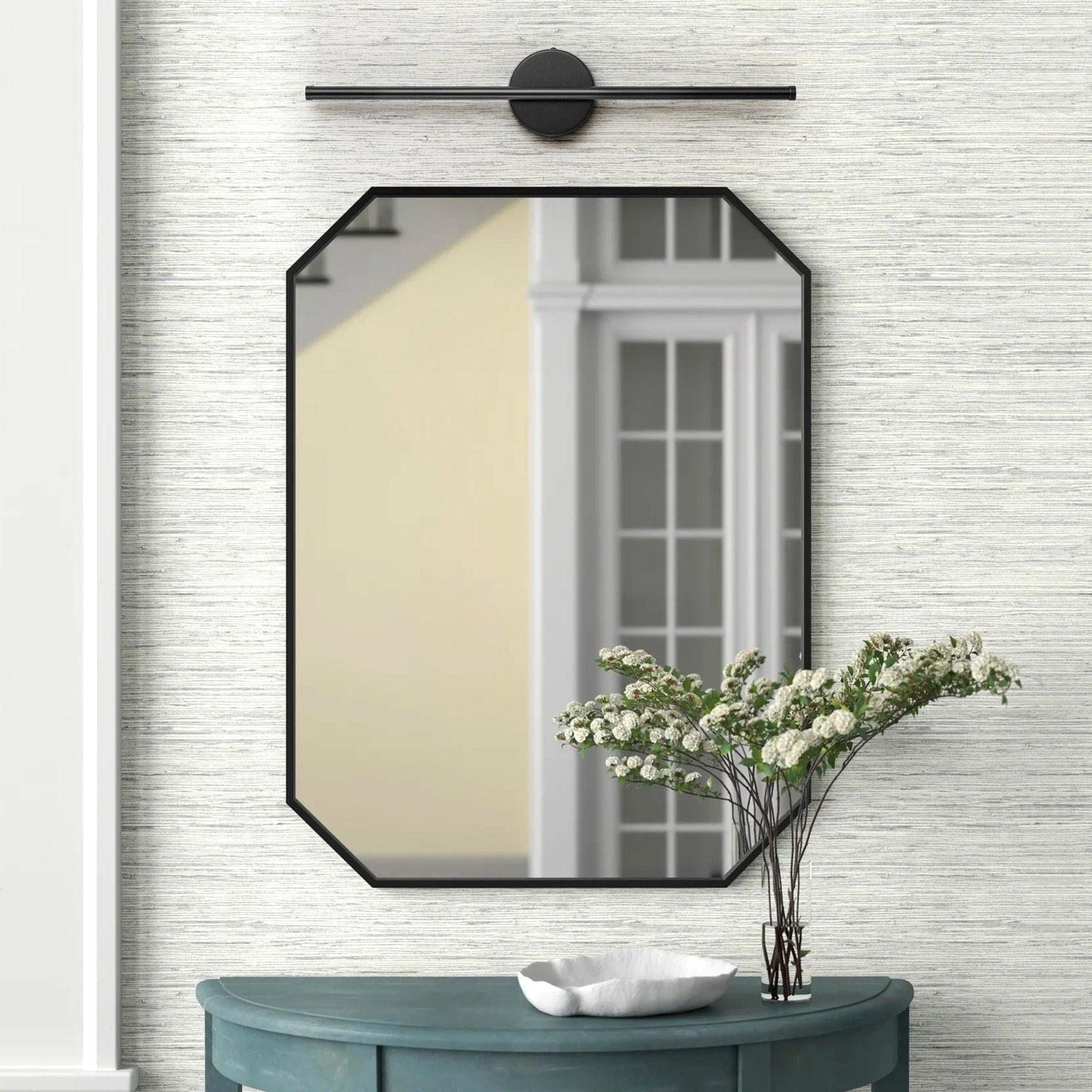 1-Light Black/ Gold/ Nickel Modern Long Linear Strip Wall Sconce Dimmable LED Bathroom Vanity Light