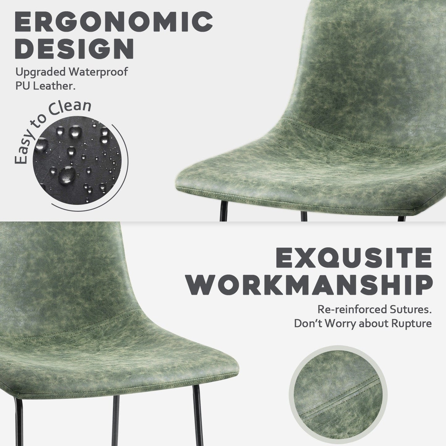 Bossin 18/26/30 inch Bar Stools,Counter Height Bar Stools with Back Modern PU Leather Stools Dining Chair with Footrest