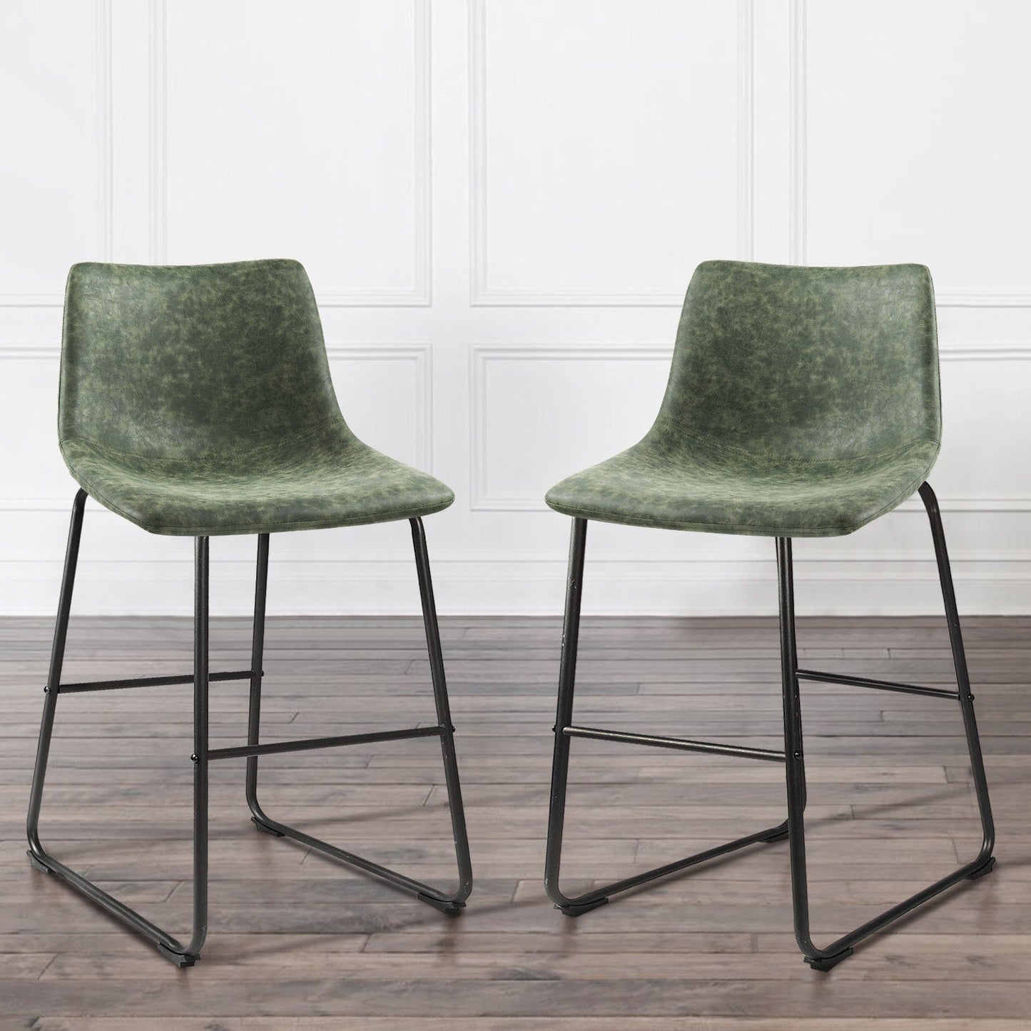 Bossin 18/26/30 inch Bar Stools,Counter Height Bar Stools with Back Modern PU Leather Stools Dining Chair with Footrest