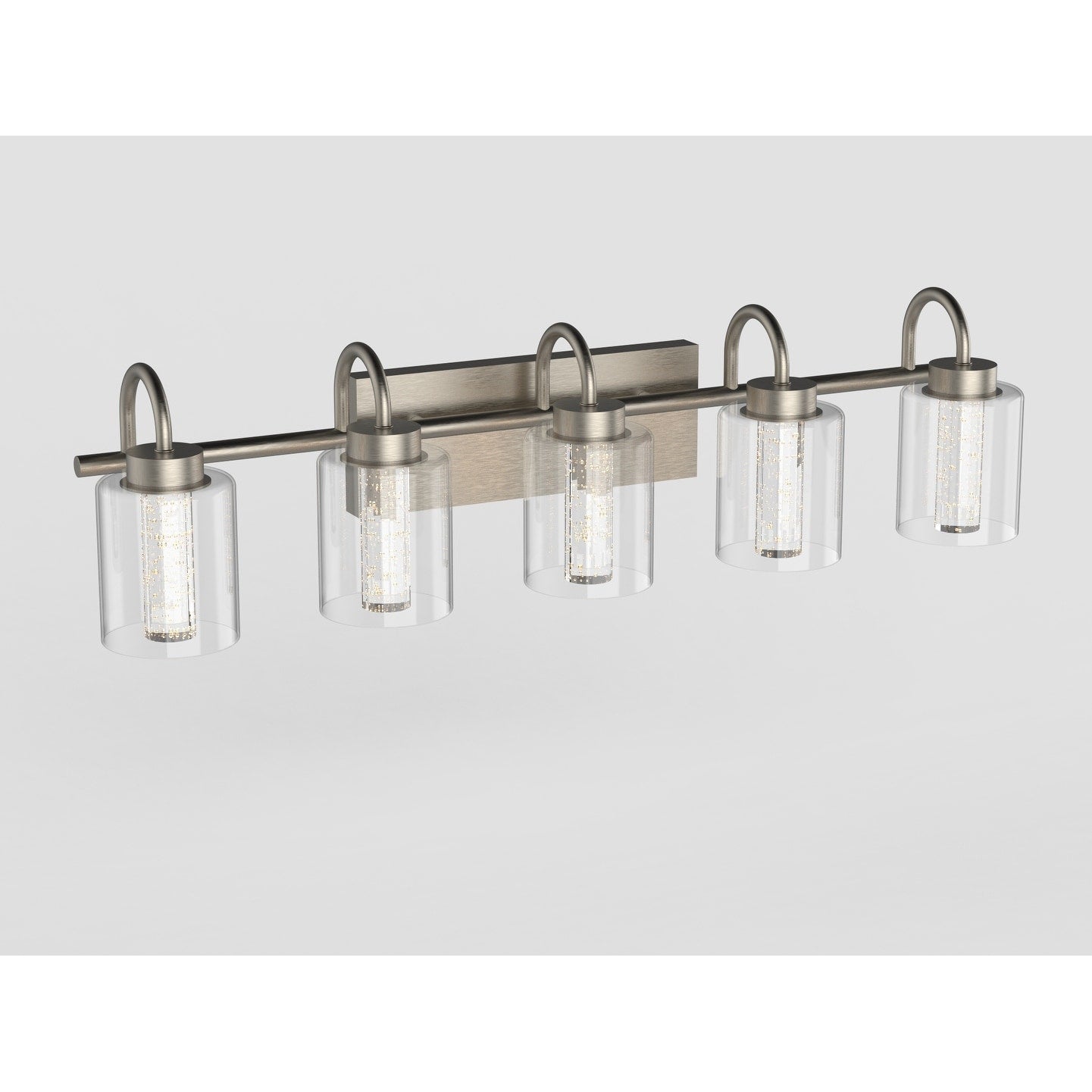 Brushed Nickel Vanity Lights with Crystal Bubble Glass