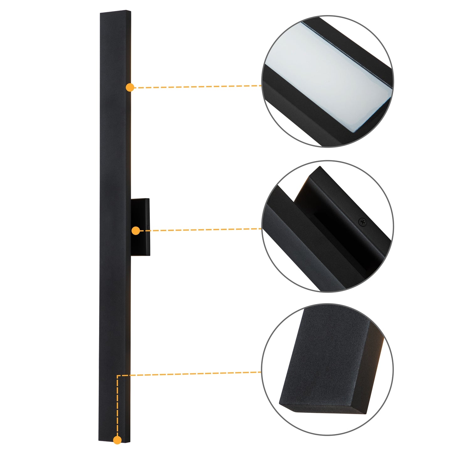 C Cattleya 2-Light Matte Black Aluminum LED Outdoor Wall Sconce