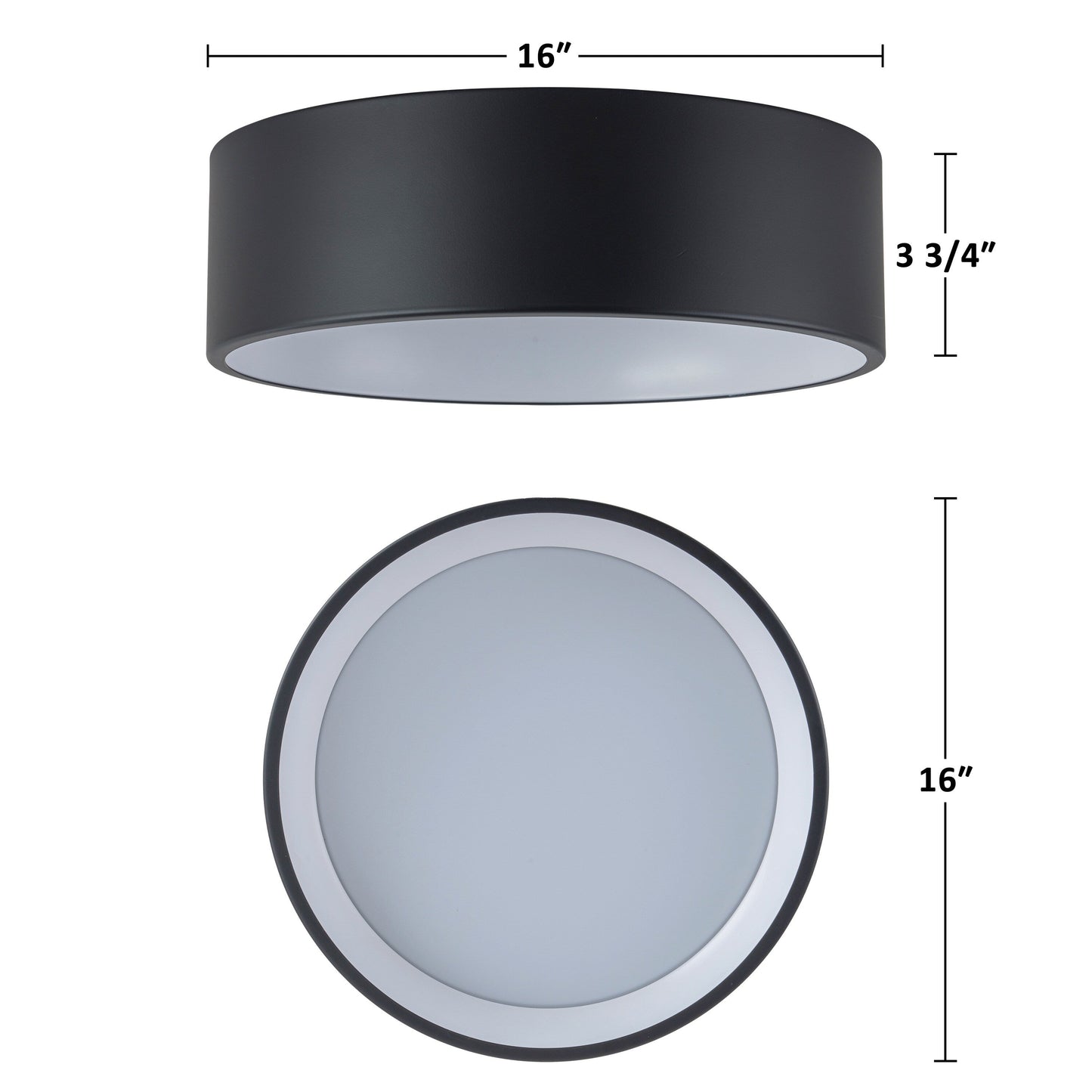 C Cattleya Black and Woodgrain 3CCT Integrated LED Flush Mount Ceiling Light