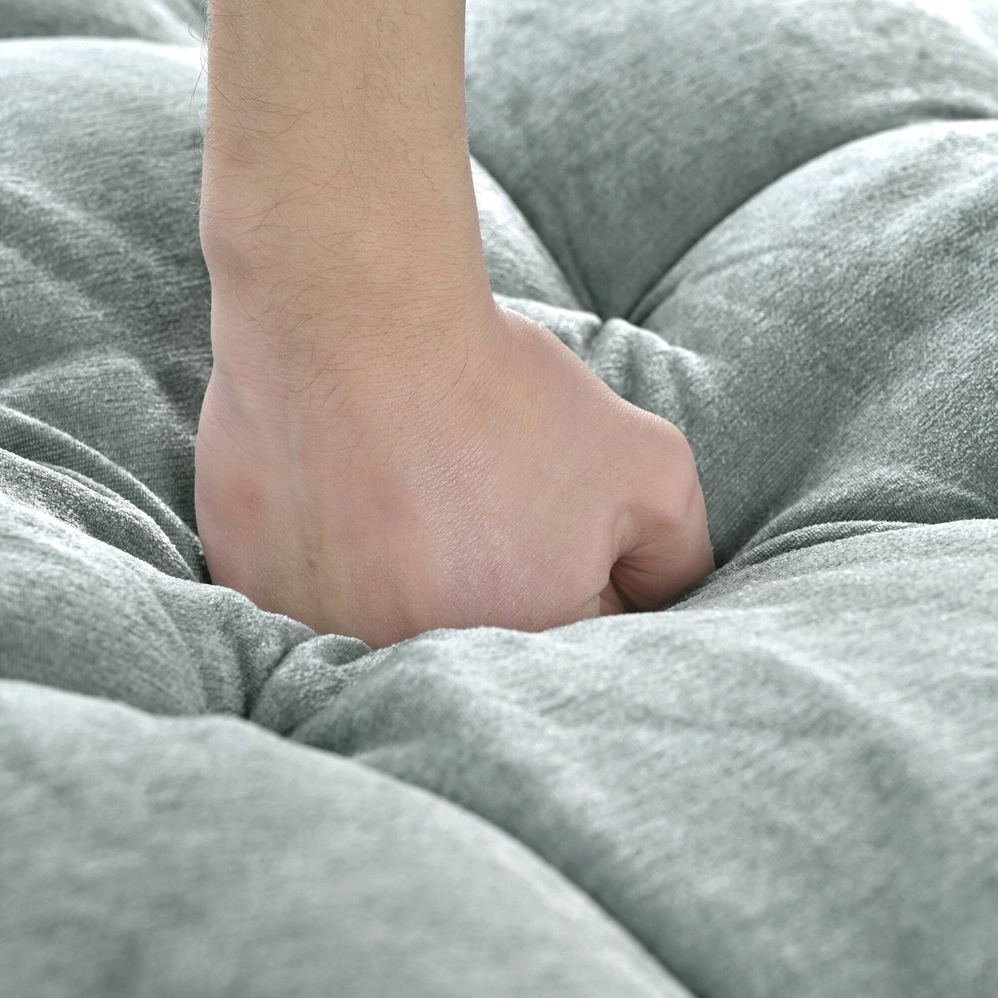 Canapé-lit en chenille, canapé-lit rembourré avec dossier capitonné et 2 coussins amovibles pour le salon