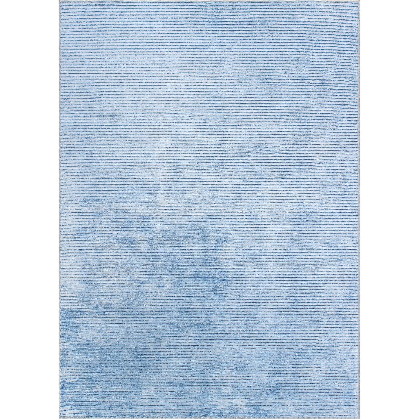 Contemporary Distressed Stripe Machine Washable Area Rug