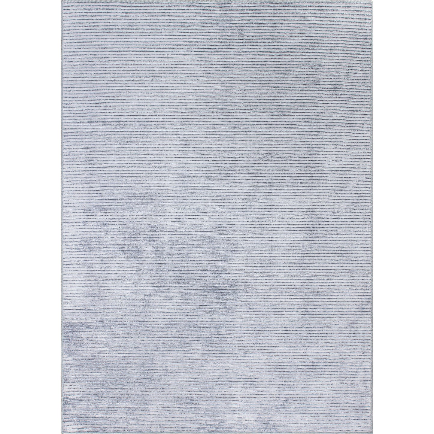 Contemporary Distressed Stripe Machine Washable Area Rug