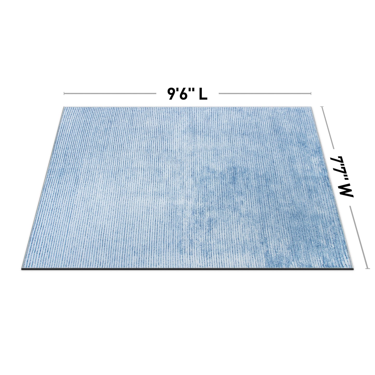 Contemporary Distressed Stripe Machine Washable Area Rug