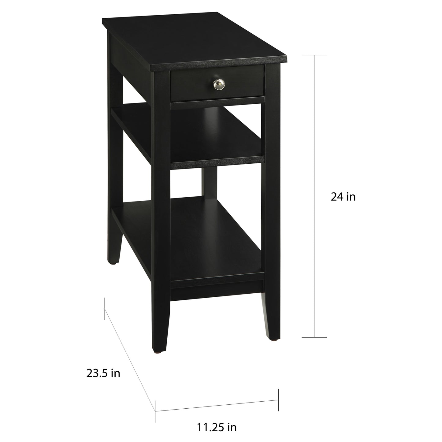 Convenience Concepts American Heritage 1 Drawer Chairside End Table with Shelves