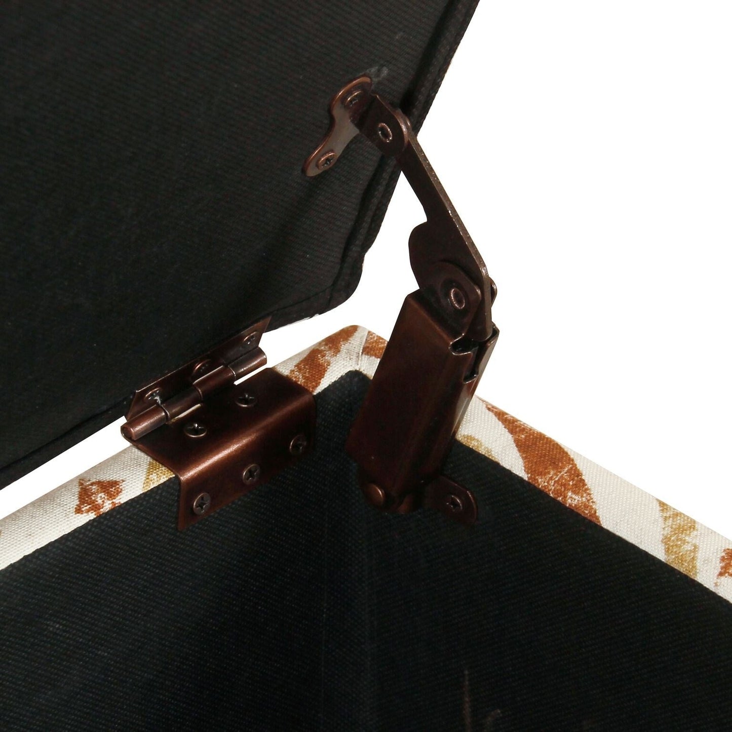 Banc de rangement rembourré Copper Grove Muscari avec bordure cloutée