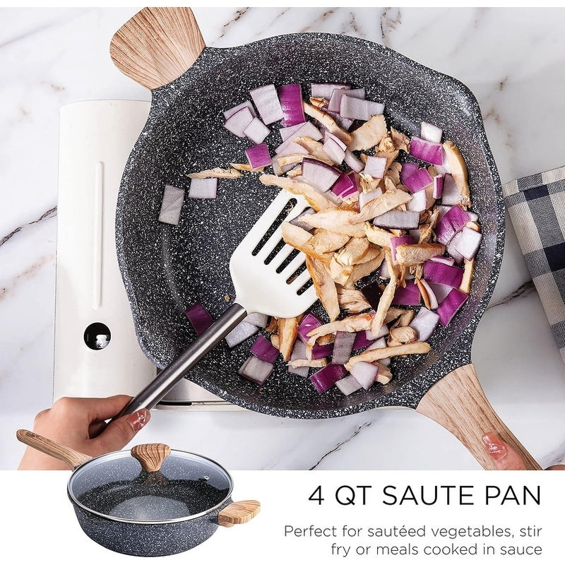 Country Kitchen Non-Stick Cast Aluminum Cookware Set - Durable Kitchen Cookware for Everyday Cooking, 6-11 Pc