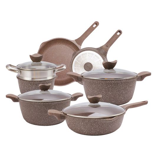 Country Kitchen Non-Stick Cast Aluminum Cookware Set - Durable Kitchen Cookware for Everyday Cooking, 6-11 Pc