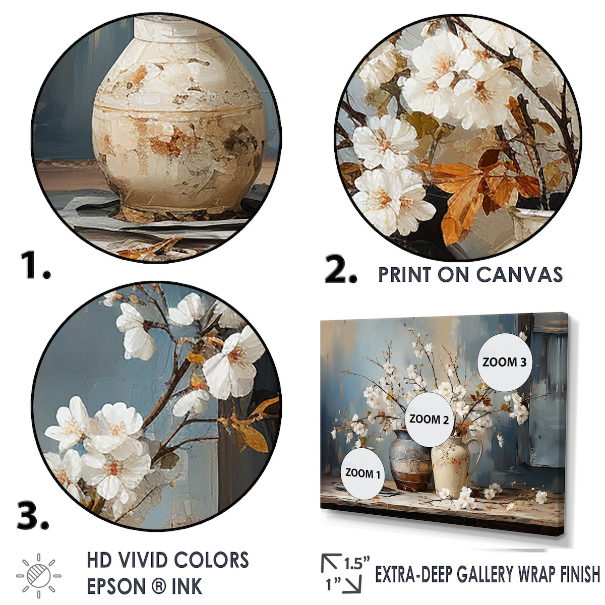 Designart Pottery And Flowers Still Life I Landscape Trees Framed Canvas Art Print