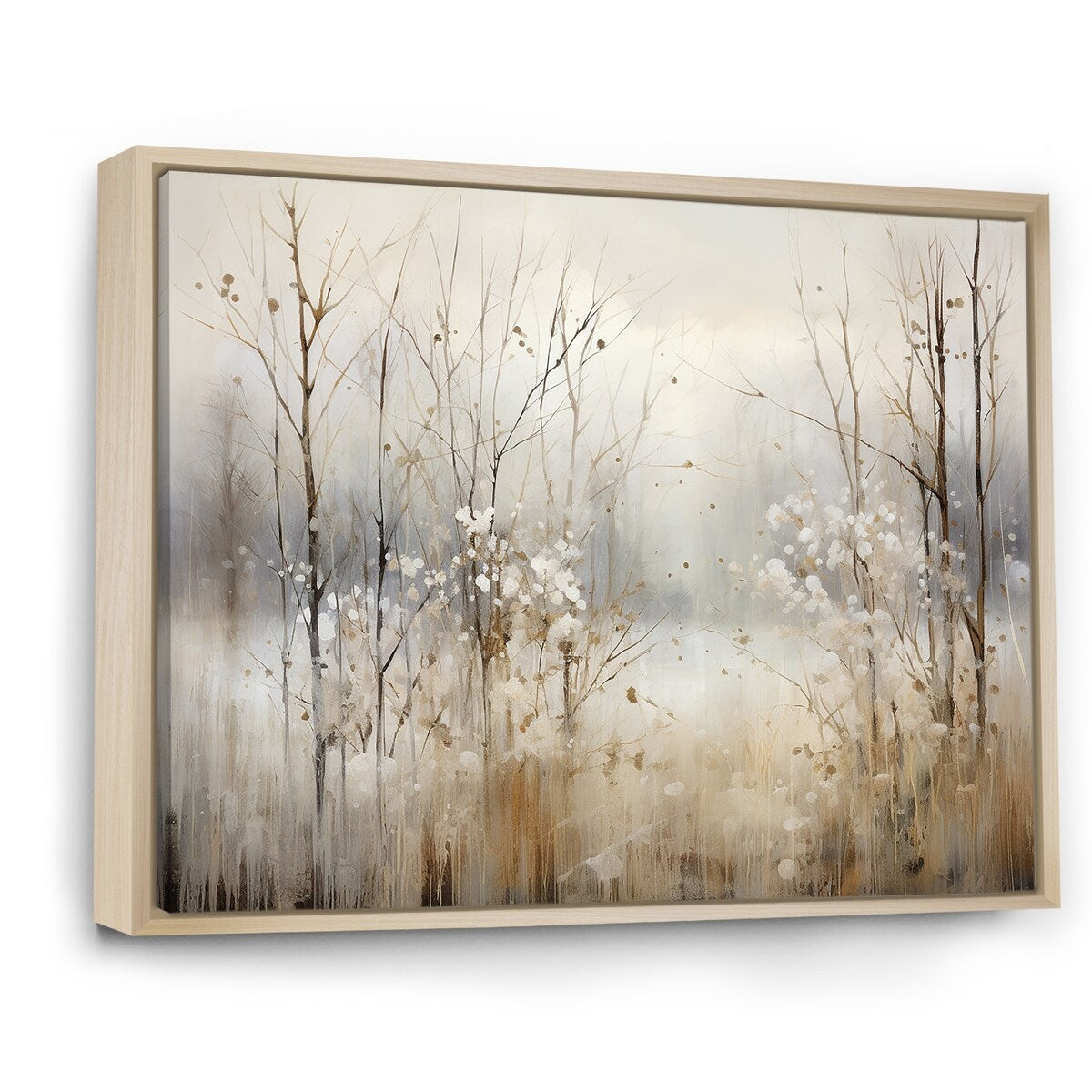 Designart Winter Meadow View Calmness II Meadow Grey Wall Decor - Traditional Bedroom Framed Canvas Wall Art