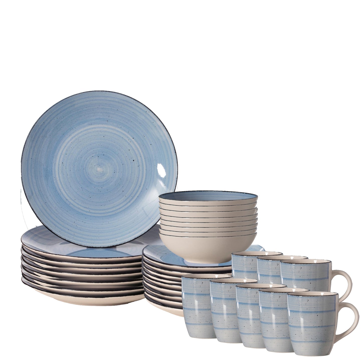Dinewares Spin Wash Dinnerware Dish Set, Mugs, Salad and Dinner Plates and Bowls Sets, High Quality Dishes